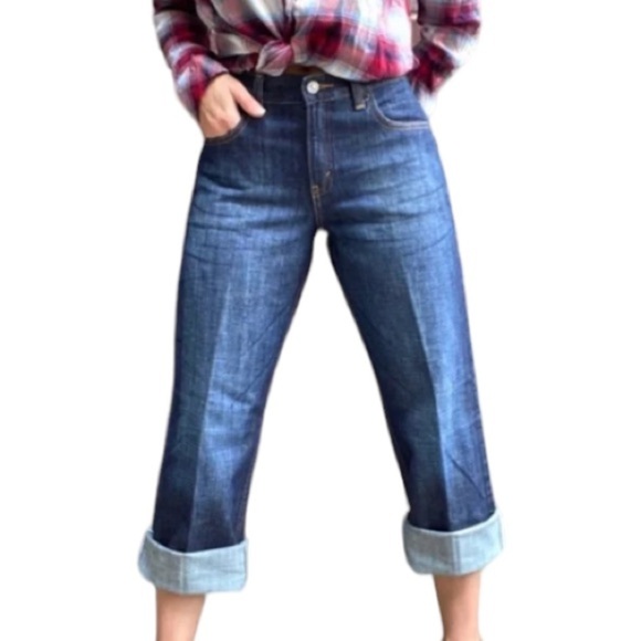 Levi's 577 Highrise Loose Fit Crop Ladies Size 14 Jeans Medium Wash 100% Cotton - Picture 3 of 10